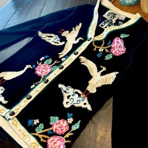 Black Storybook Knit Cardigan Size Small